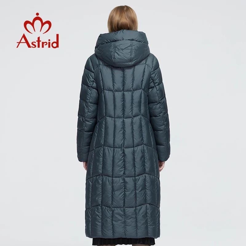 Astrid 2022 New Winter Women\'s coat women long warm parka Plaid fashion thick Jacket hooded Bio-Down female clothing Design 9546