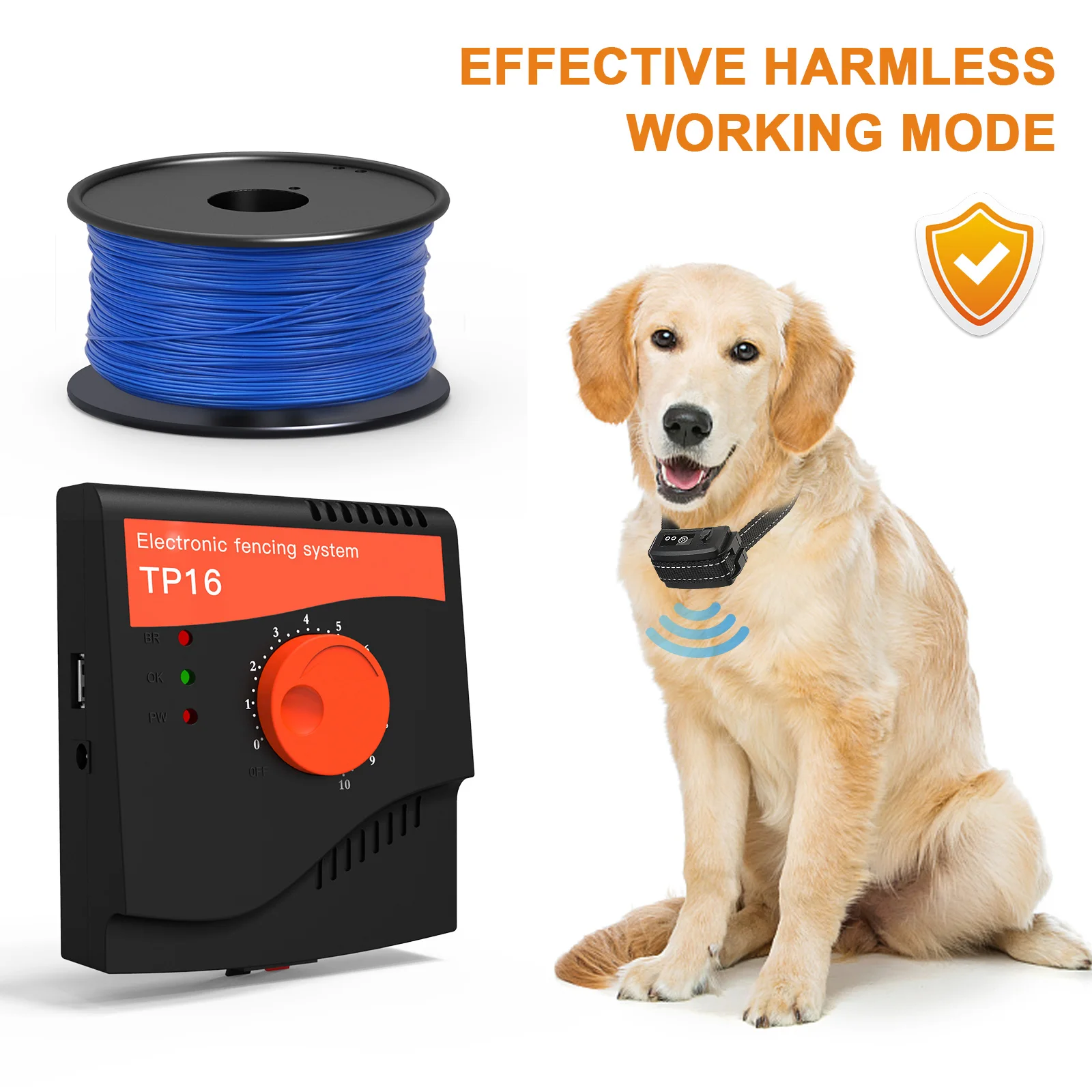 Pet Dog Electric Fence TP16 5625 Square Meters Waterproof Rechargeable Dog Training Electric shock Dogs Collar Dog accessories