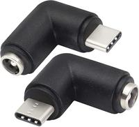 2pack 90 Degree Type C USB Male to DC 5.5x2.1mm Female Connector DC Barrel Jack Power Adapter Type C USB 5V Connector