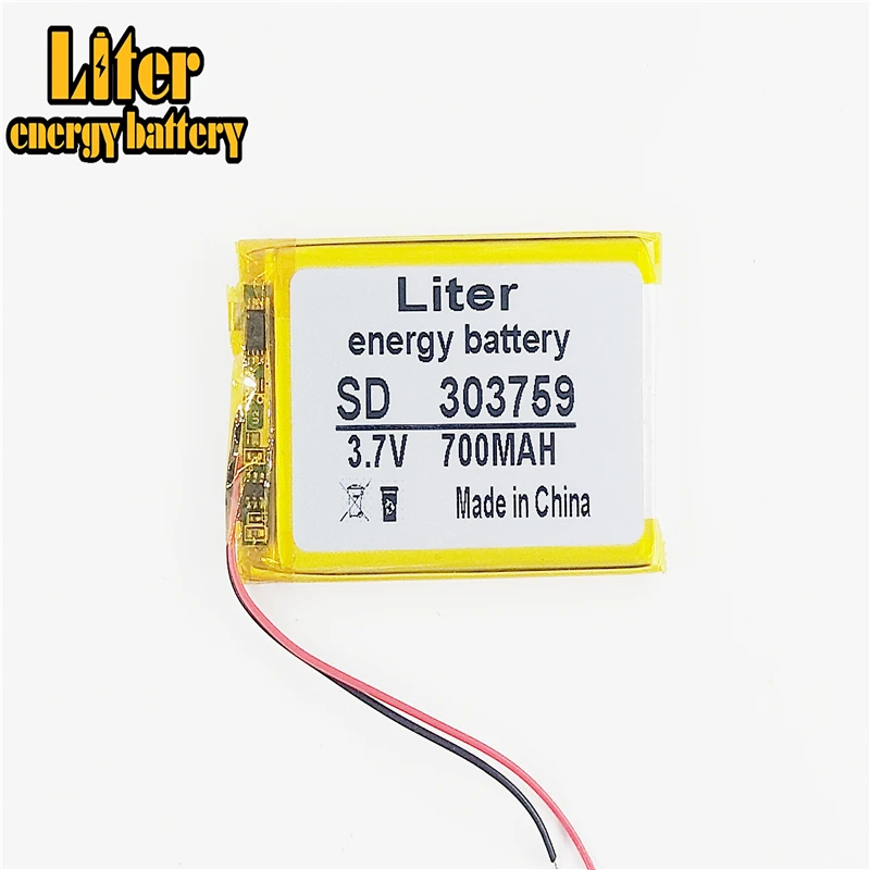 

3.7V 700mAh 303759 303560 Lithium Polymer battery Li-Po Rechargeable Battery For toy Mp3 MP4 MP5 GPS bluetooth headset