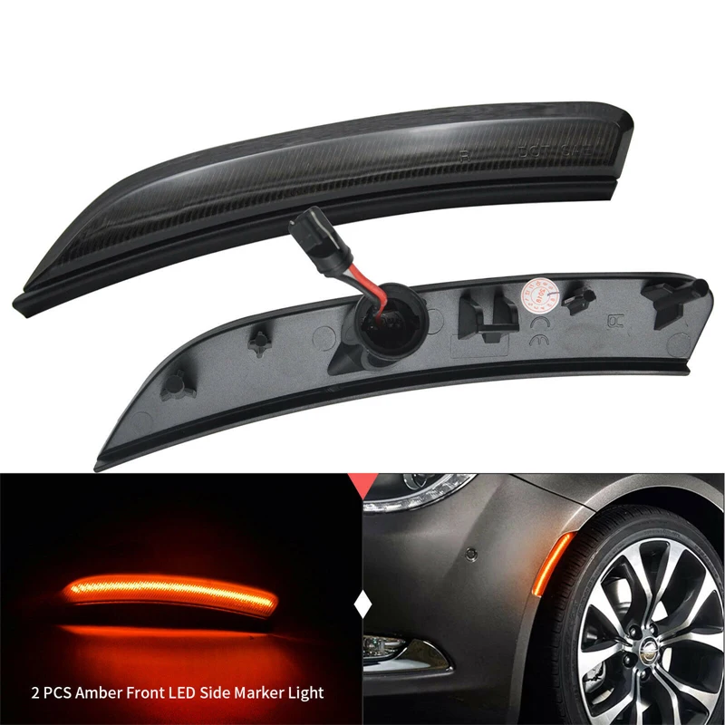 

2Pcs Smoked Amber LED Front Side Marker Light For Chrysler 200 2015 2016 2017 Car Accessories Car Products Led Lights US version