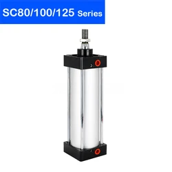 Standard Air Cylinders Piston 80/100/125/mm Bore Double Acting Pneumatic Cylinder SC 100/75/100/125/150/175/200/250/300mm Stroke