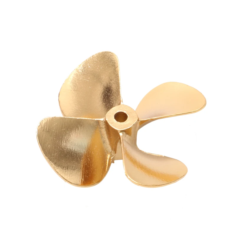 1Pair 4-Blade Zinc Alloy Propeller Diameter 55mm Metal Paddle 4mm Shaft Hole CW CCW Props for RC Tug Bait Boat Accessories