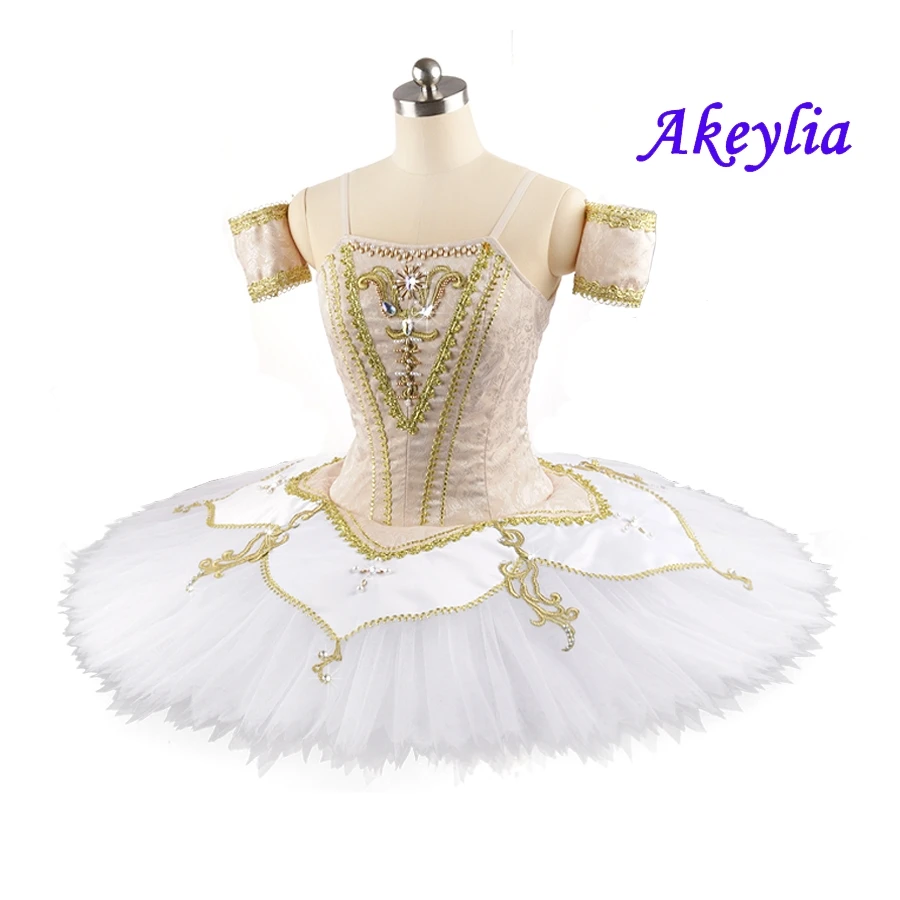 Champagne White Sleeping Beauty Professional Tutu YAGP Sylvia Classical Ballet Dress Women Ballerina Girls Pancake Tutu JN0153