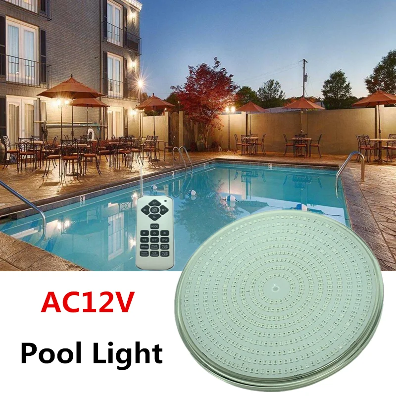 IP68 Waterproof Submersible LED Pond Light Pool Fountain Lamp with Remote Control Swimming Pool Outdoor Decorative Lights 12v