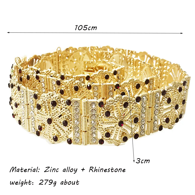 Vintage aristocratic court carving hollow metal belt waist adjustable Morocco best-selling wedding jewelry waist chain jewelry