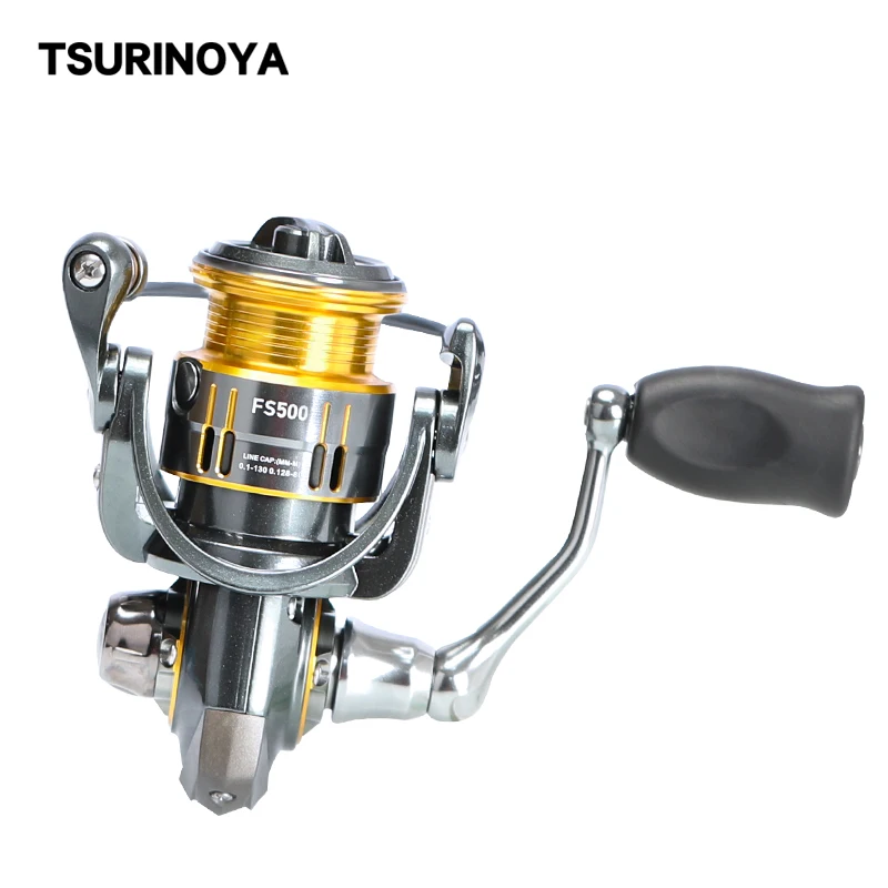 TSURINOYA FS 500 800 1000 Spinning Reels Metal Spool Lure Fishing Reel 5.2:1 Saltwater Carp Spinning Wheel Molinete Peche Pesca