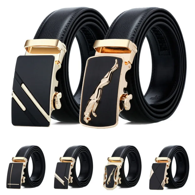 

NEW Men Belt Fashion Pu Alloy Automatic Buckle Belt Business Affairs Casual Decoration Belt Men's Belts Luxury Brand 3.5CM