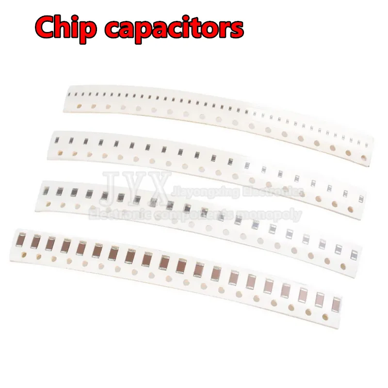 100 Chiếc 0603 50V SMD Dày Phim Chip Đa Lớp Gốm Tụ Điện 1pF-22UF 10NF 100NF 1UF 2.2UF 4.7UF 10UF 1NF 100PF