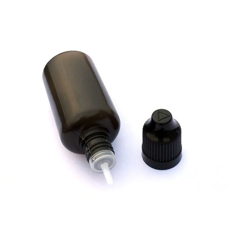 

50pcs 30ml Empty Plastic Dropper Vail 30cc Black PE Needle Bottles With Childproof Cap E Liquid Bottle