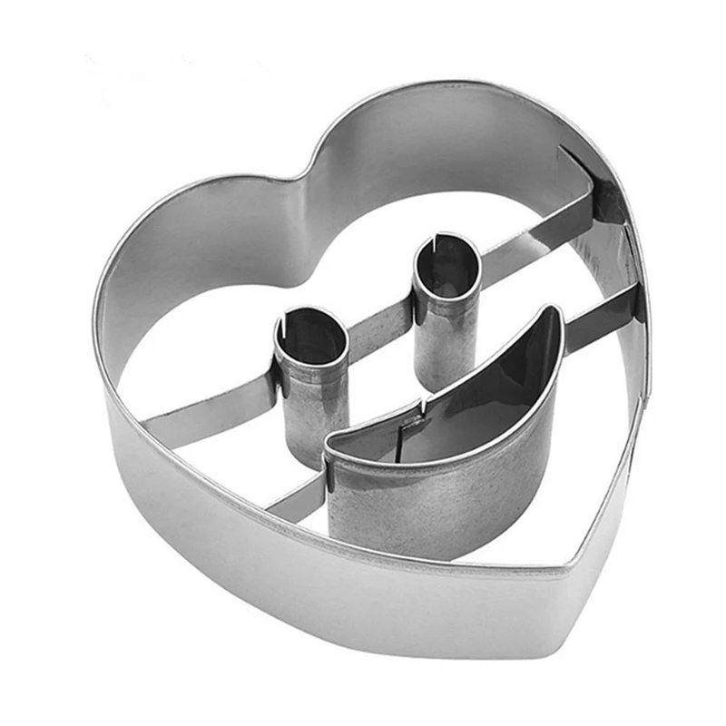 1/4pcsStar Smile Heart Flower Shape Cookie Cutter Biscuit Mould Baking Set Smile Stainless Steel Bakeware fruit cutter Tools