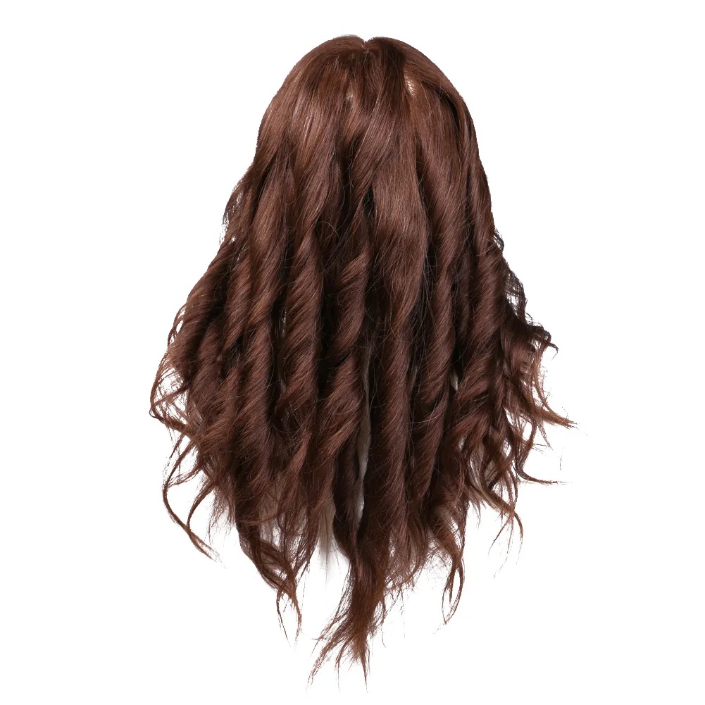 Cabeza de práctica de peluquería, modelo de muñeca para práctica de peluquería, peinado teñido, trenzado, corte rizado, cabeza de maniquí, 80% cabello humano