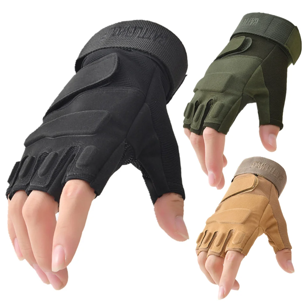 New Fingerless Tactical Gloves Men Women Kids Cycling Half Finger Fitness Gloves Anti-slip Male Outdoor Sports Tactical Gloves