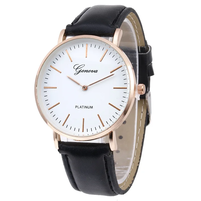 Top Nice Watches Women Plush Nice Quartz Watches Men PU Leather Watch Business Pretty Wristwatch Male Clock Relogio Feminino