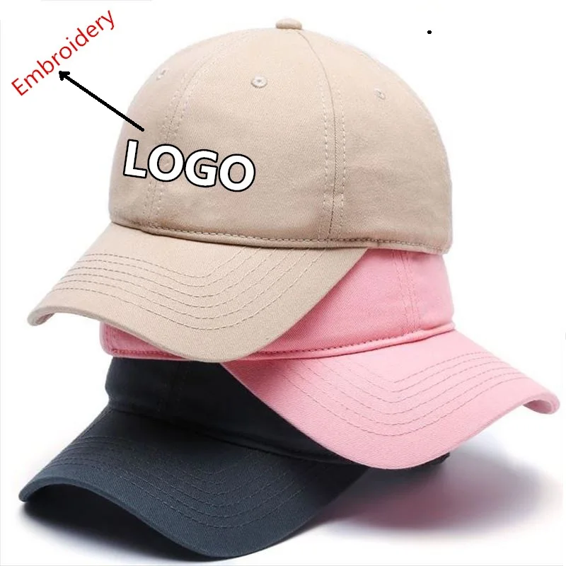 

Unisex 1 pc Custom Logo Embroidery Baseball cap Men Women DIY Logo Casual cotton Dad hat Truckers Snapback hats