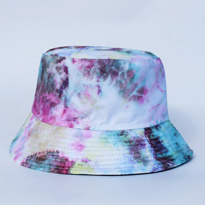 Summer Tie Dye Bucket Hat for Men Women Reversible Fashion Hip Hop Fisherman Hat Bob Street Outdoor Travel Boys Girl Hat Panama