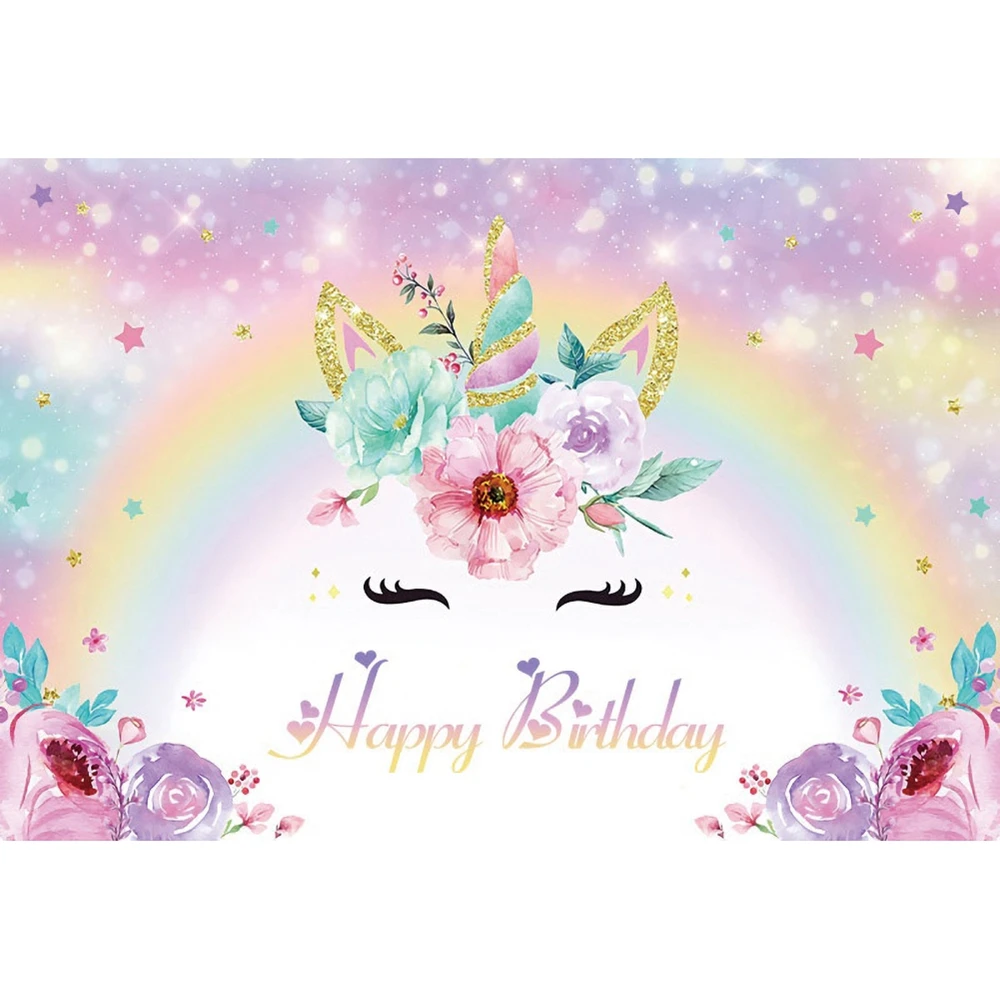 Yeele Dreamlikeวันเกิดยูนิคอร์นStar Glitters Light Bokehดอกไม้การถ่ายภาพเด็กฉากหลังการถ่ายภาพตกแต่งพื้นหลัง