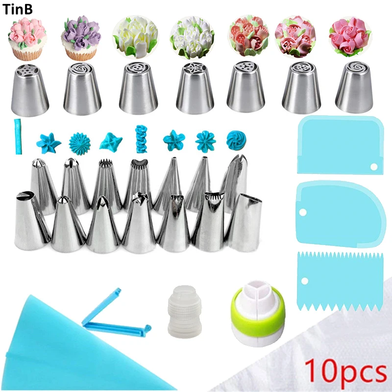 

38pcs Russian Pastry Nozzles For Cream Icing Piping Nozzles Cake Decoration Tips Leaf Tulip Rose Cake Nozzles Tips Confectionery