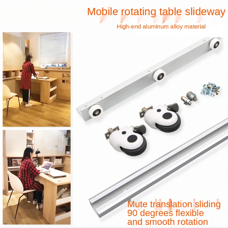 Movable Multifunctional Furniture Hardware Slide Rail Rotating Folding Table Bracket Rail