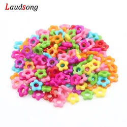 50pcs Multicolor Flower Beads Wreath Acrylic Spacer Beads 13mm For Jewelry Making Necklace Bracelet Diy Accessories