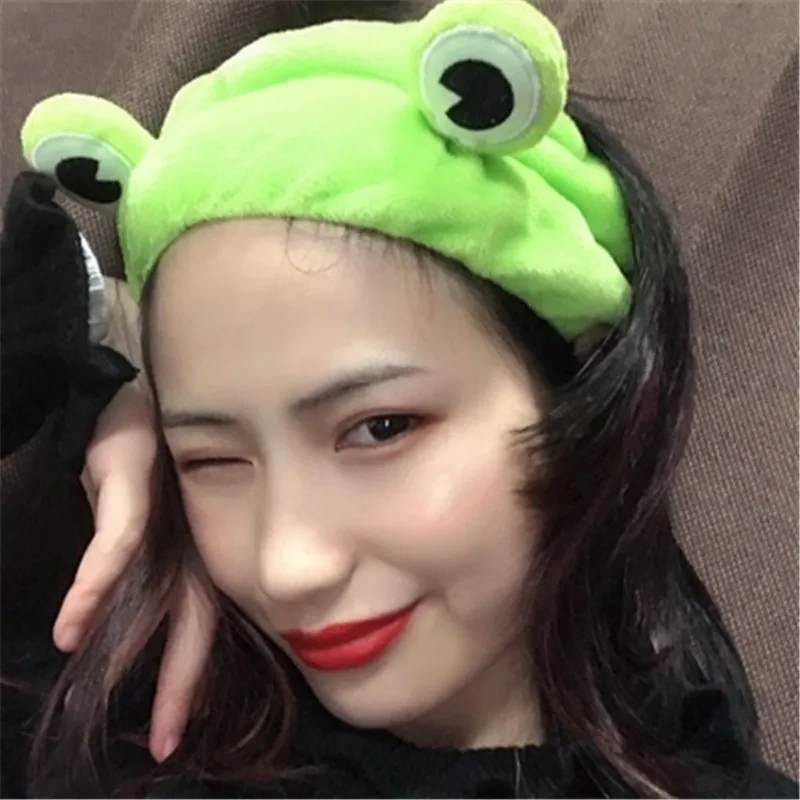 Funny Frog Makeup Headband Wide-brimmed Elastic Hairbands Cute Girls Hair Bands Women Hair Accessories Girls Hairband