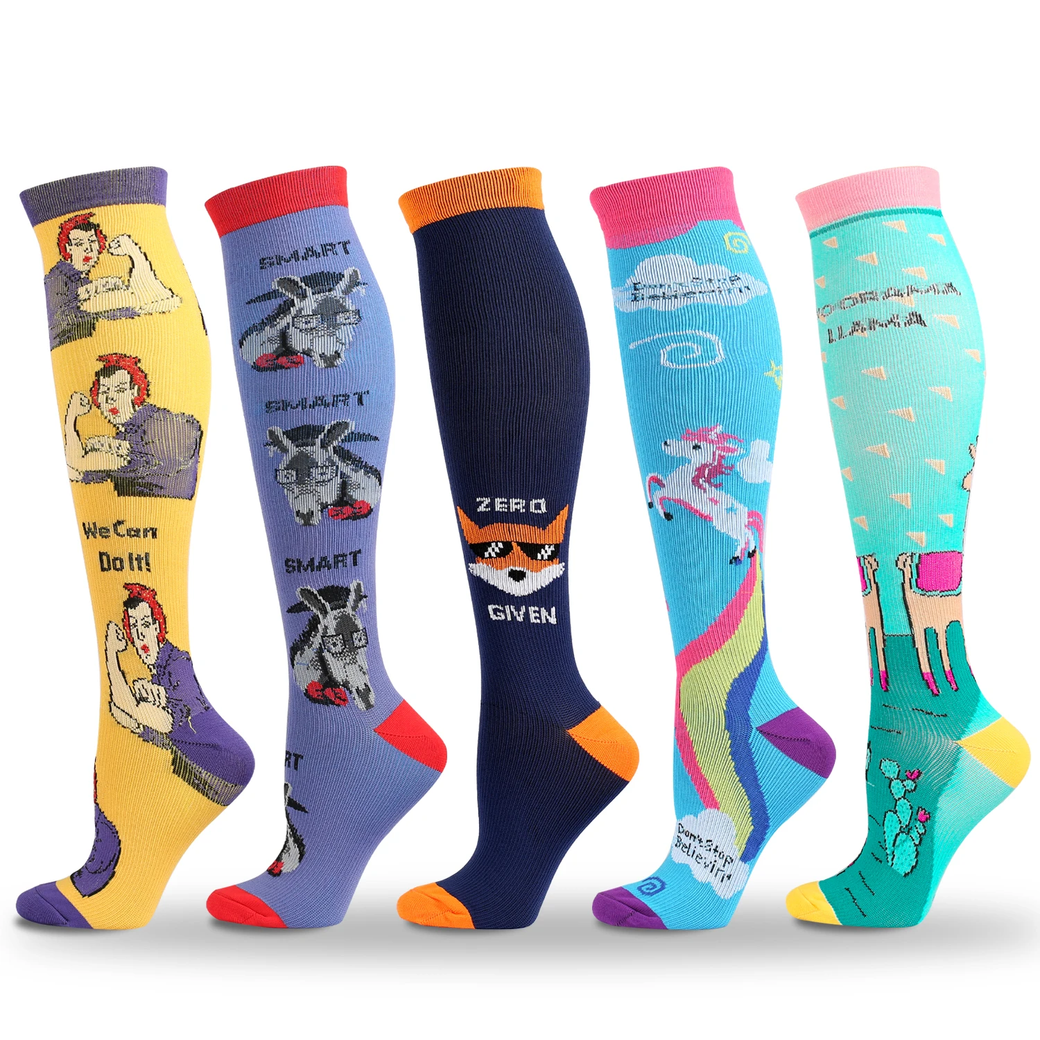 

2020 New Cartoon Compression Stockings Kids Gift Sports Socks Suitable For Cycling Football Prevent Varicose Veins Nurse Dressed