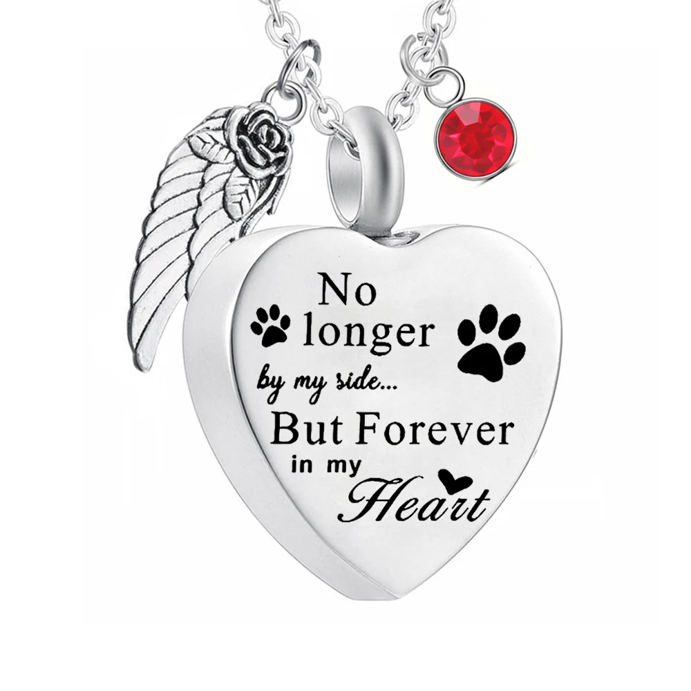 قلادة الحرق للحيوانات الاليفة القط الكلب الملاك الجناح جرة قلادة باو طباعة تذكارية الرماد وعاء حفظ رماد الموتى مجوهرات مع ملء أطقم