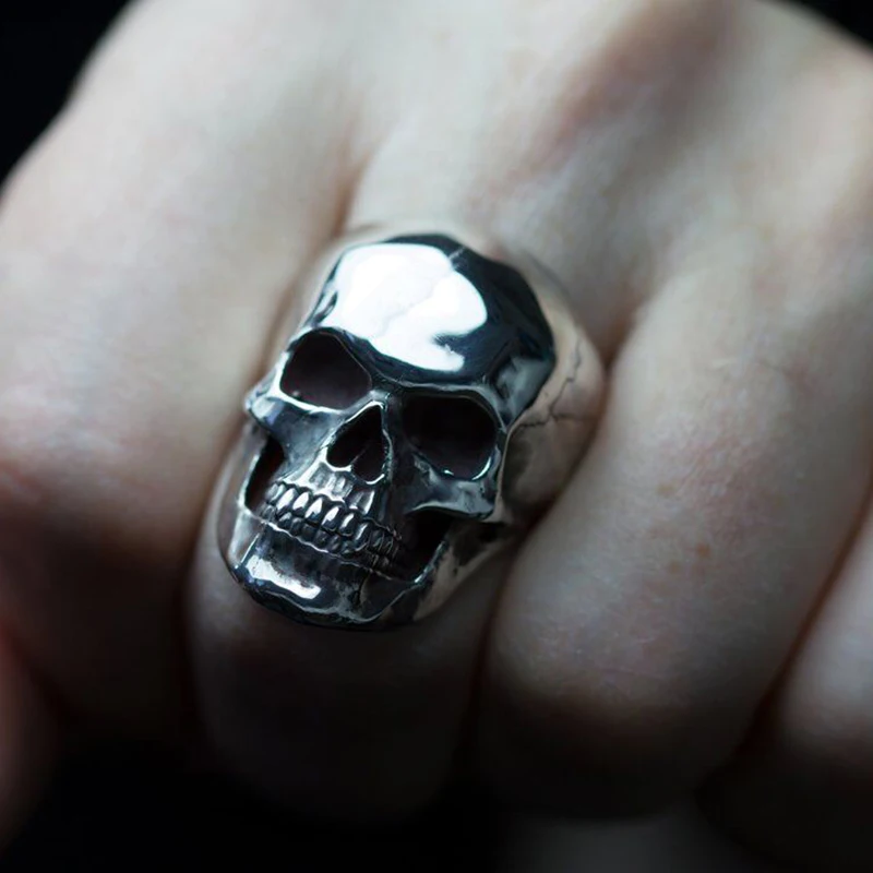 2023 Punk Stainless Steel Skull Rings For Men Accessories Fashion Gothic Motor Biker Jewelry Gift Party Men Rings