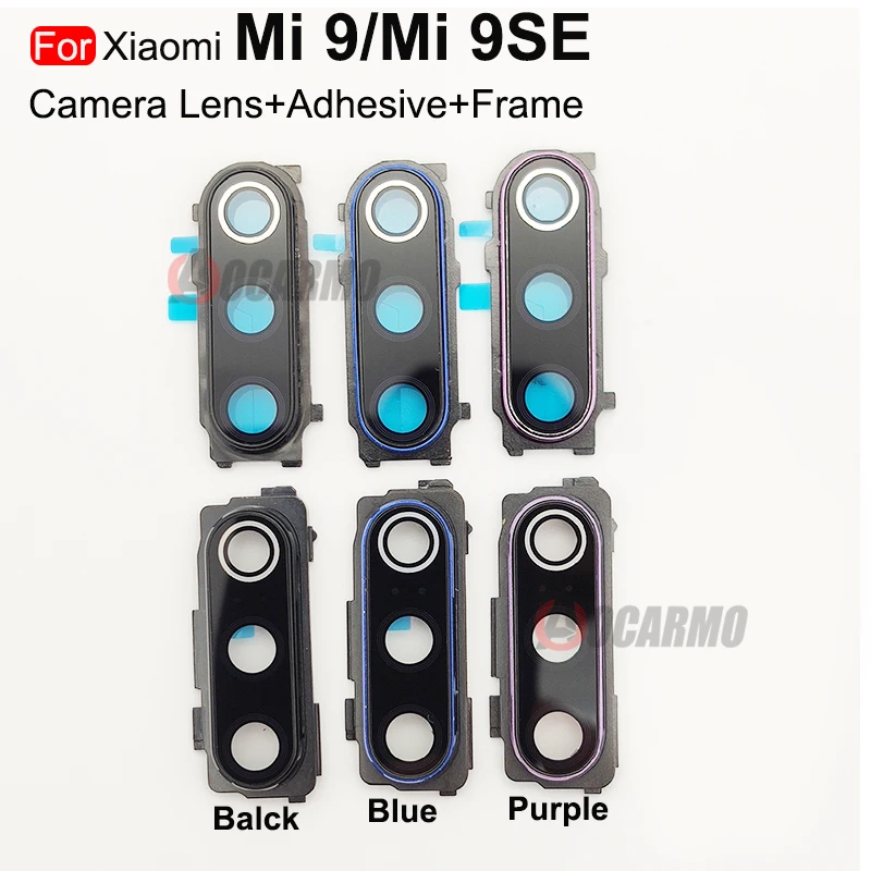 Aocarmo For Xiaomi Mi 8 9 9SE Back Camera Lens With Frame Adhesive Sticker Replacement Parts