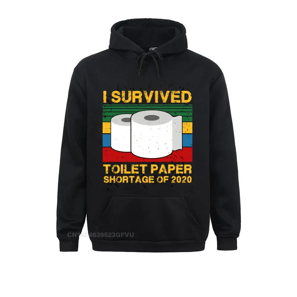 

Vintage Men Pullover Hoodie I Survived Toilet Paper Shortage Of 2021 Cotton Shirt Panic Tp Social Distancing Pullover Hoodie