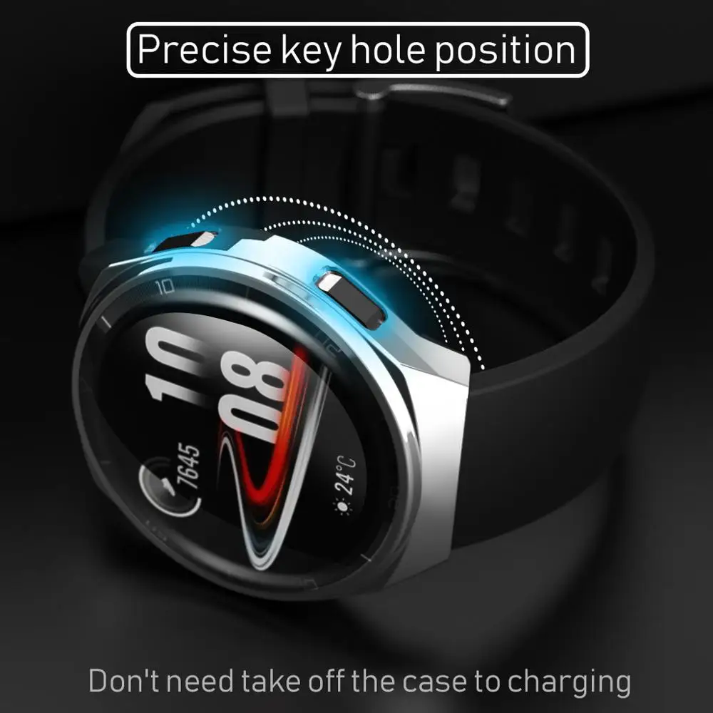 Funda de reloj para Huawei watch GT 2e, marco de cubierta completa de TPU suave, accesorios de reloj inteligente, parachoques + Protector de