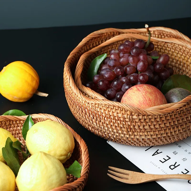 

Кухонная корзина для хранения еды, плетеная корзина для кофе ручной работы, лоток для хлеба с контроллером