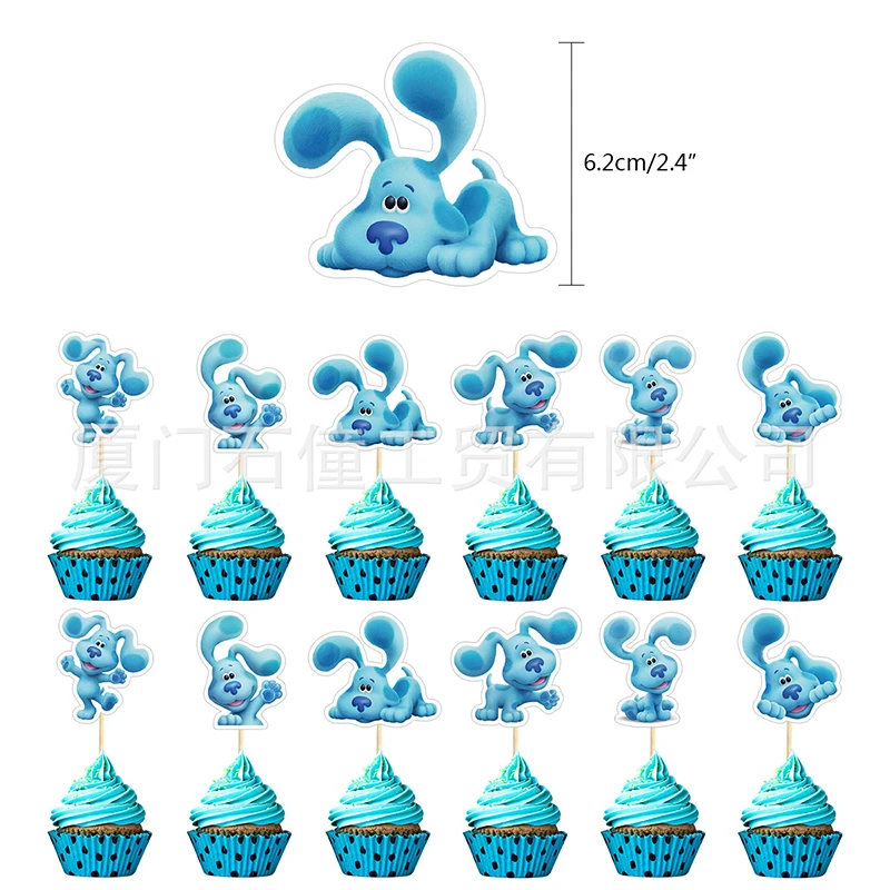 36pcs/set Blue’s Clues Party Balloons Cartoon Blue Dog Birthday Banner Cake Toppers Baby Shower Kids Birthday Party Decor Supply