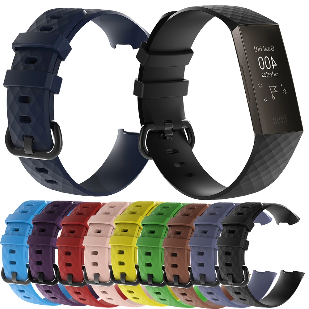 Essidi-fitbit charge 3/4用の新しいソフトシリコンブレスレット,クイックリリース