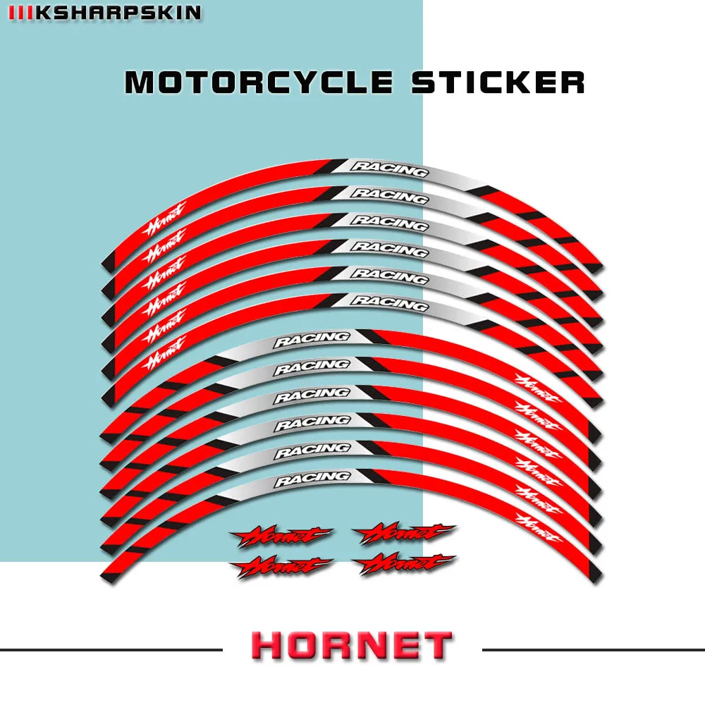 

Reflective and waterproof high-quality stickers for motorcycle inner rims are suitable for Honda Hornet