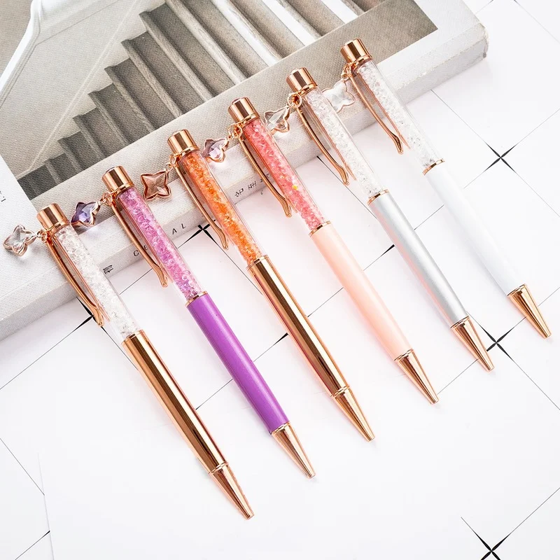 Metal Crystal Ommercial Ballpoint Pen Pendant Signing Pen Advertising Gifts School Student Writing Office Supplies Stationery