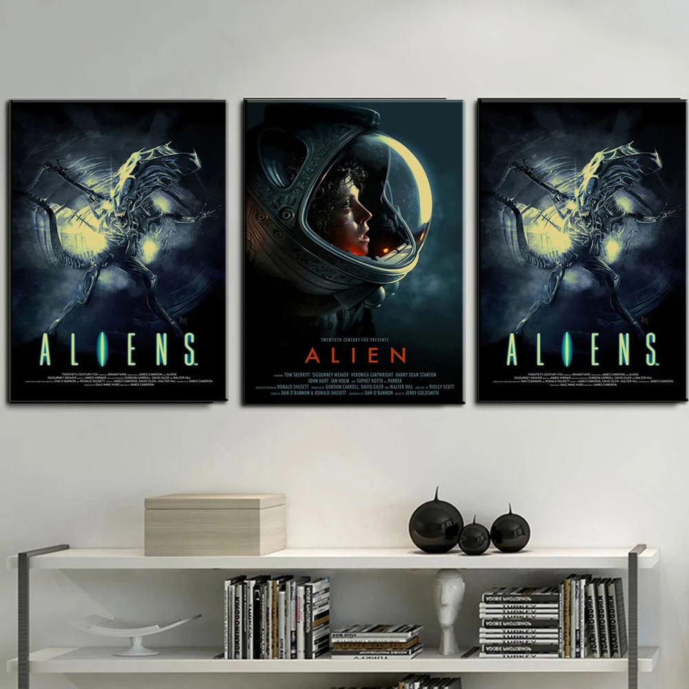 

Classic Horror Movie Poster Wall Art Canvas Painting Retro Alien Contract Kraft Paper Printing Living Room Modern Home Decor