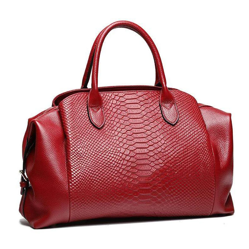 Luxury Genuine Leather Large Handbags Wild Serpentine Tote Female Shoulder Bags Designer Lady Classic Crossbody Bags For Women