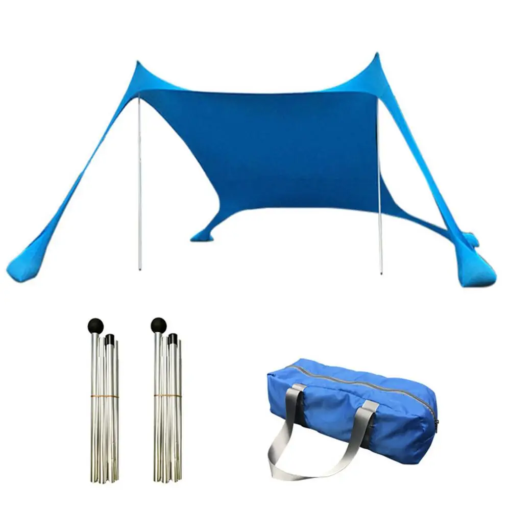 Family Sunshade Beach Tent With Sandbag UPF50+ UV Lycra Large Family Canopy For Outdoor Camping Sun Shade Awning Set Dropship