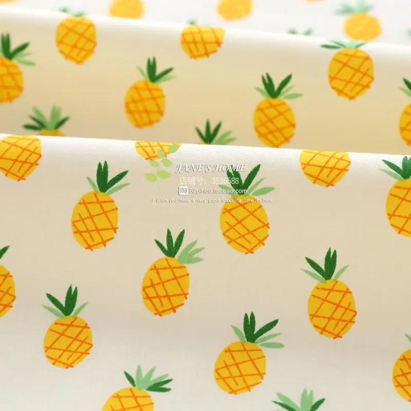 160x50cm Fruit Watermelon Pineapple Twill Cotton Fabric DIY Children\'s Wear Cloth Make Bedding Quilt Decoration Home 180g/m