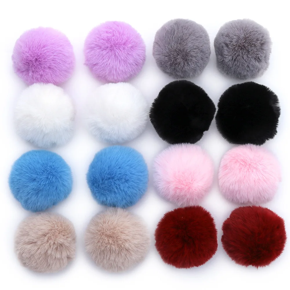 Artificial Fur Pompom 8cm Big fur pompoms for hats Fluffy Soft Pompones Manualidades DIY Beanie Decor Knitted Cap Accessories