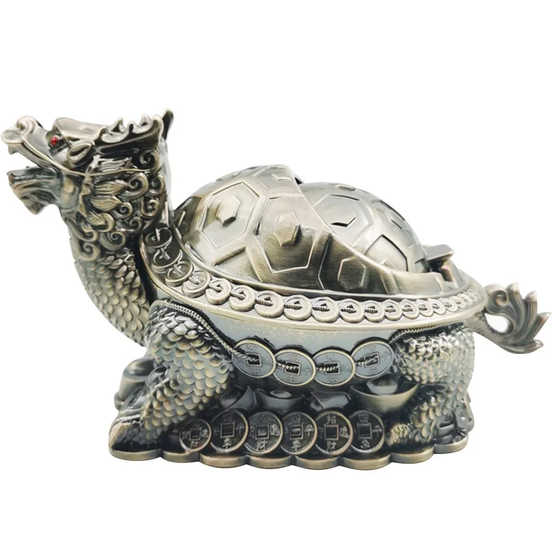 Creative Dragon Turtle Ashtray Home Office Accessories Decoration Anti Fly Ash Trend with Lid Furnishing Ashtray Cigar Ashtrays