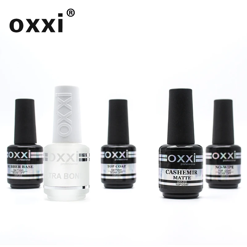 Oxxi 15ml Velluto Opaco Prodotti Per Superficie E Smalti Gellak Unghie Artistiche Semi-Permanente di UV del Gel smalto per unghie Smalto di Gomma Base E Top Primer, Base trucco set Per Le Unghie