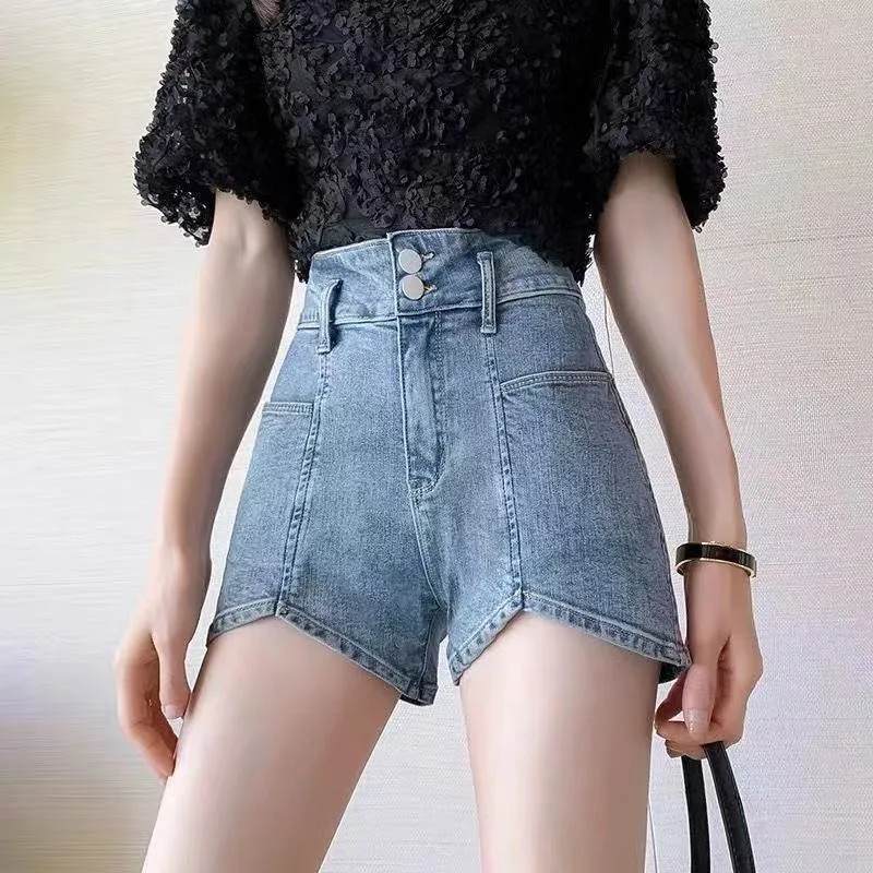 Women\'s British Fashion Versatile Denim Shorts, Versatile, Loose, Thin, Lady Cowboy Pants, New, 2023