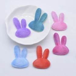 50Pcs 27*40mm Soft Plush Furry Rabbit Applique for DIY Headwear Hair Clip Bow Decor Accessories Clothes Hat Shoes Sewing Patches