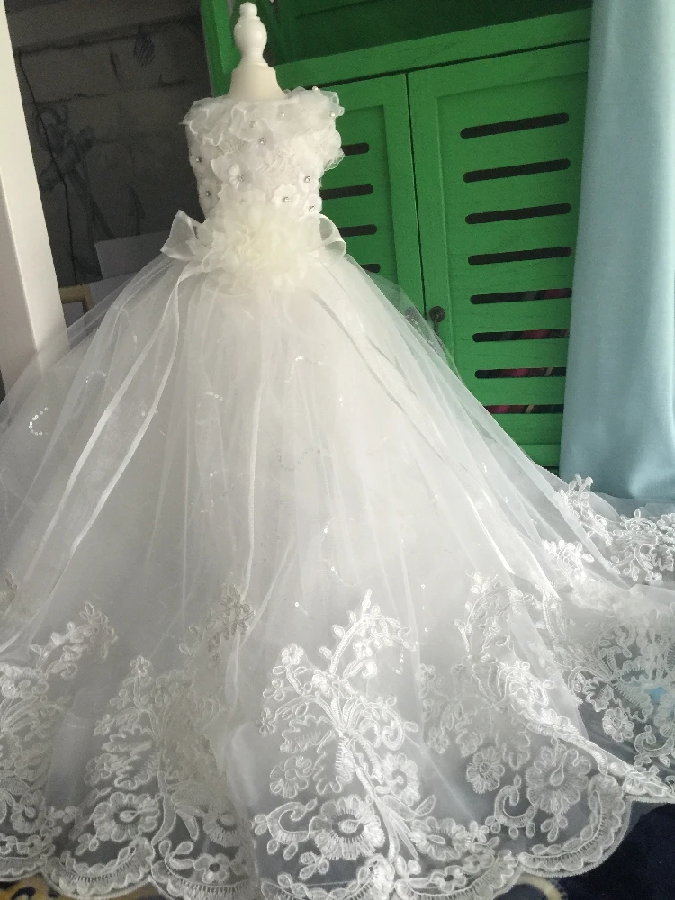 2025 Luxury Puppy Dog Wedding Party Dresses High-end Handmade White Lace  Princess Dress Pet Clothes Photography Dog Outerwear - AliExpress 15