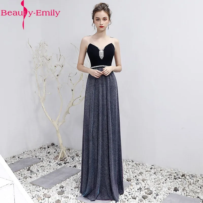 

Beauty Emily Elegant V Neck Illusion Lace Mermaid Evening Dress 2020 New Arrival Stain V Back Sleeveless Formal Party Dresses