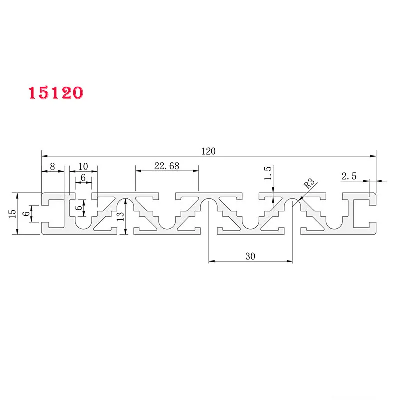 1pcs 15120 Aluminum Profile Extrusion Anodized Linear Rail 100mm to1200mm Length 15x120mm for DIY 3D Printer Workbench CNC Parts