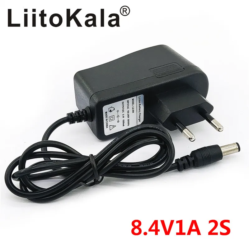 LiitoKala Bicycle Light Battery Power Charger 8.4V 1A Bicycle Light Charging Adapter for HeadLight T6 Bike Front Light LED