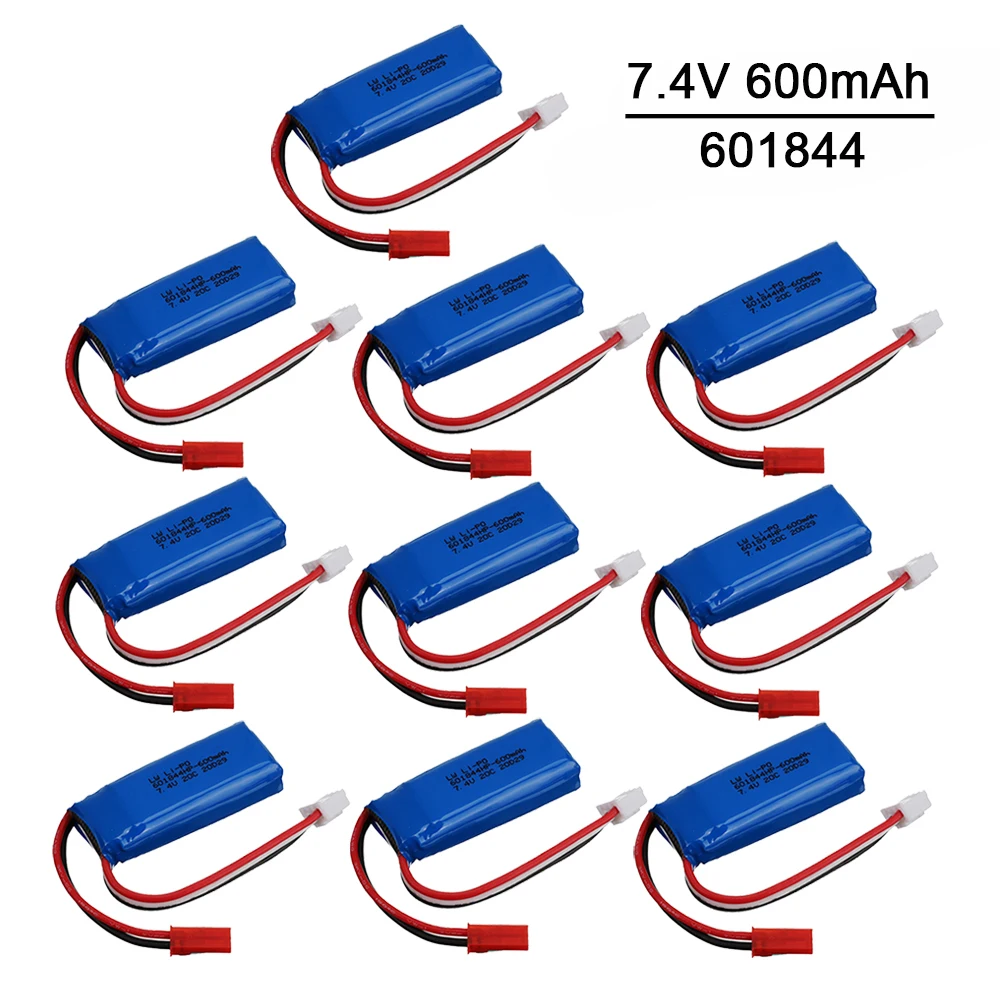 5/10/15/20 قطعة 7.4 فولت 600 مللي أمبير 20C يبو بطارية 2S ل WLtoys K969 K979 K989 K999 P929 P939 RC على الطرق الوعرة سباق السيارات المركبات أجزاء